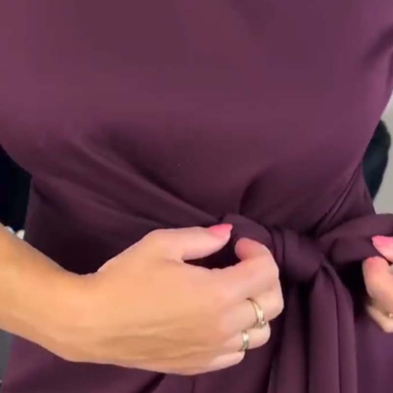 Marialisse - Elegante Midi-Jurk met Strik en Chique Split