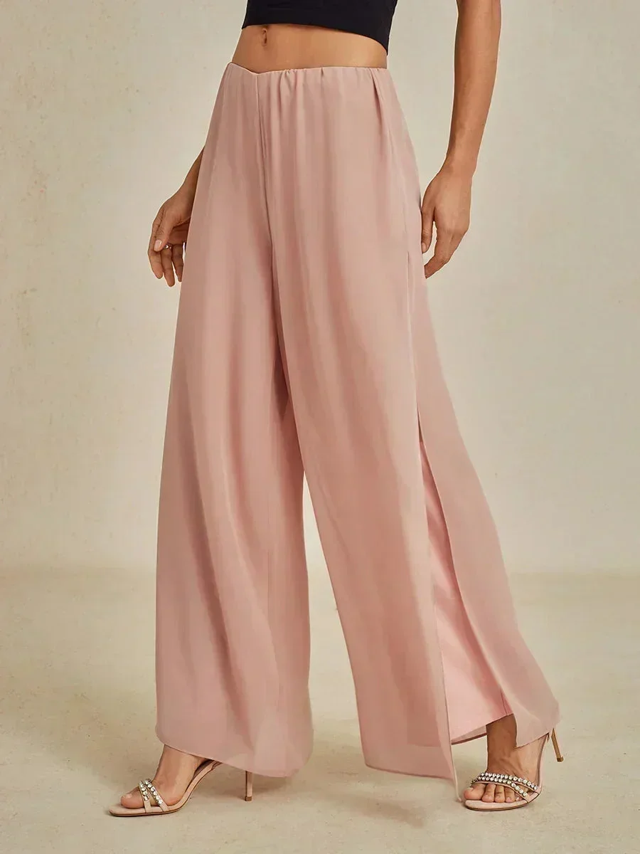Marilivra - Rechte Broek met Chiffon Split