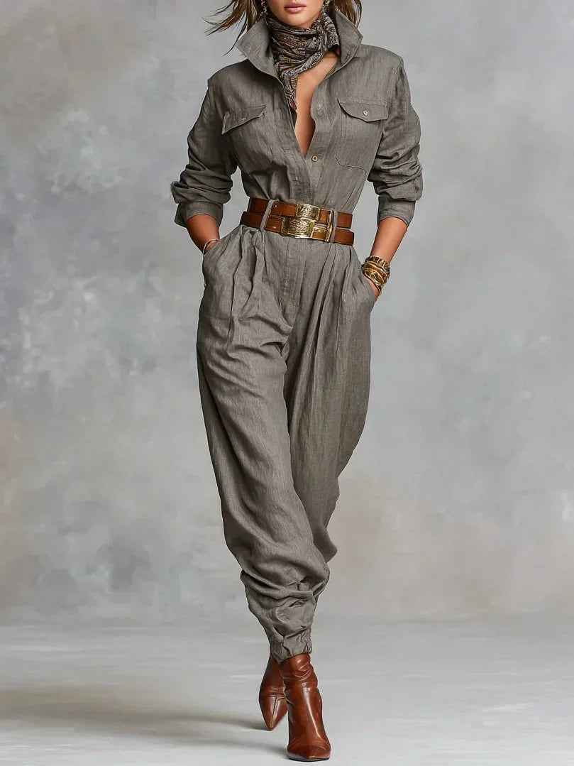 Gwenoraé - Elegante Dames Jumpsuit van Katoen en Linnen