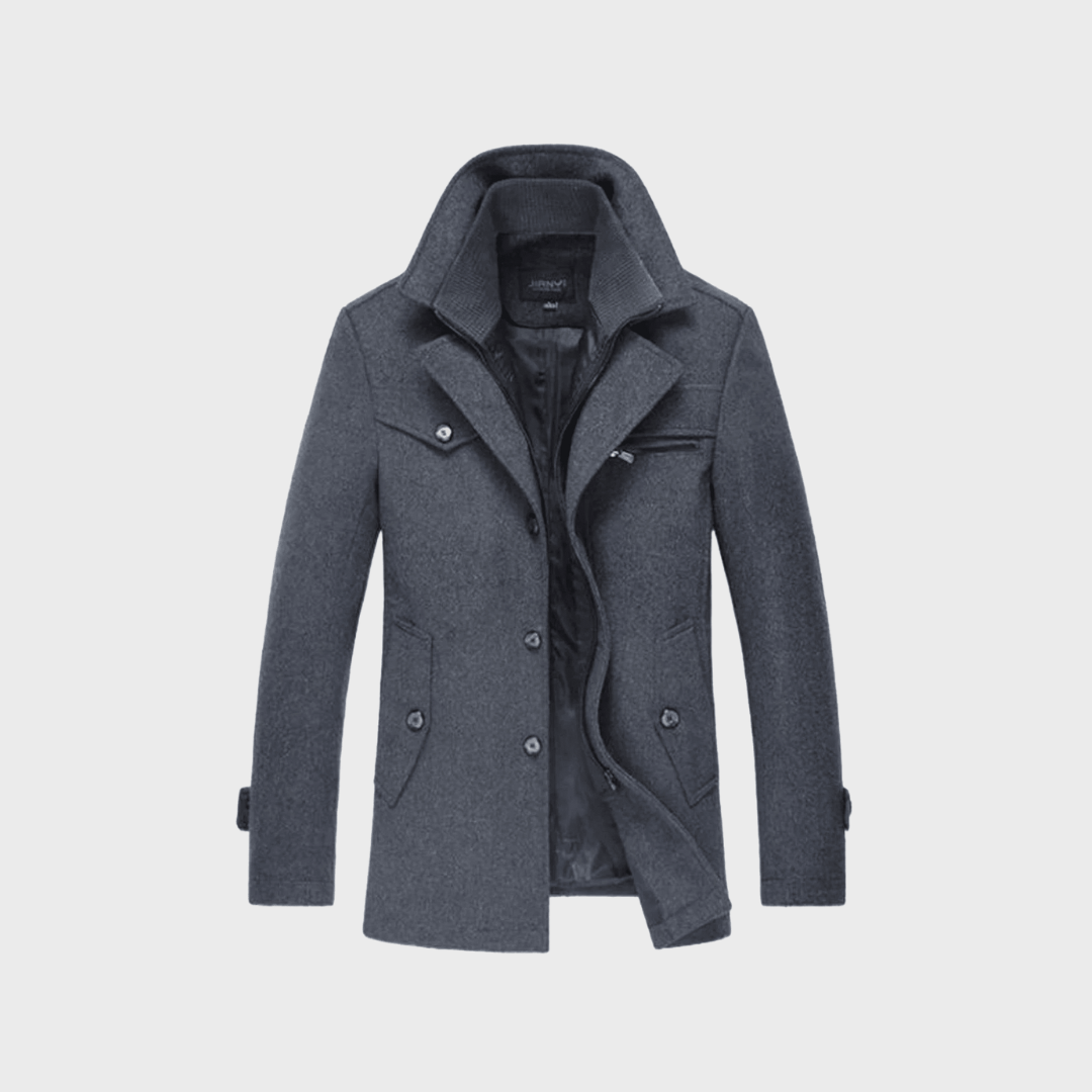 Aaron - Klassieke Wol Peacoat