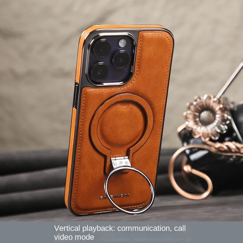 Jalira - Luxe lederen iPhone-hoesje met onzichtbare standaard