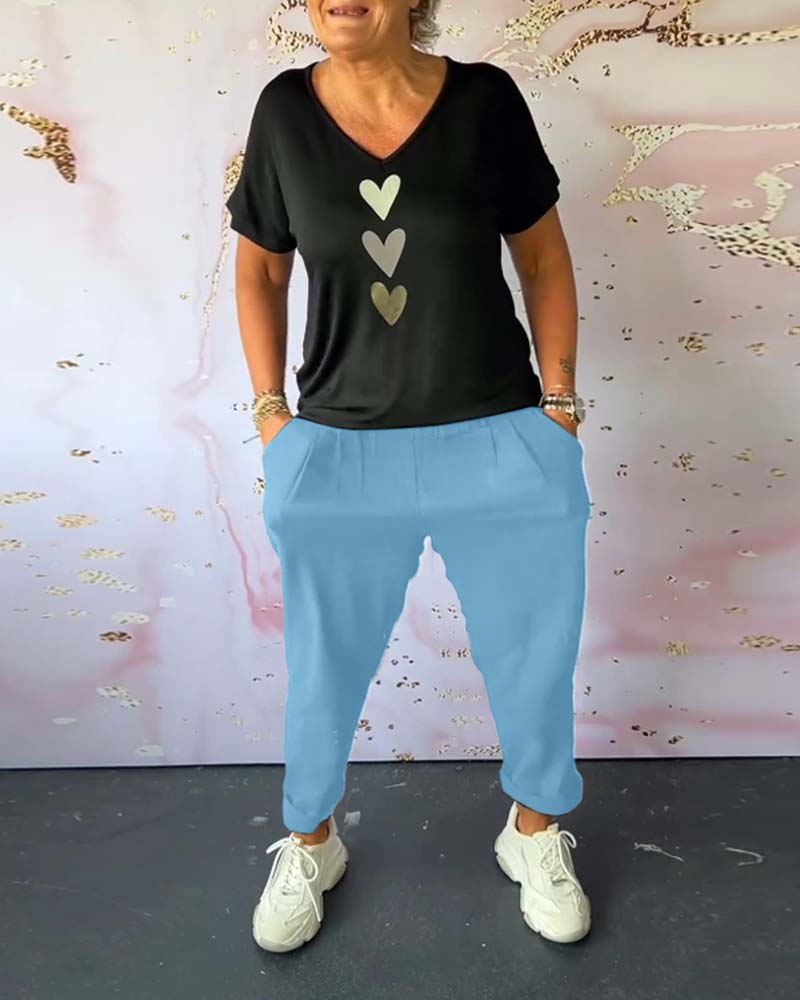 Tavira - Comfortabele casual broek met zak en effen kleur