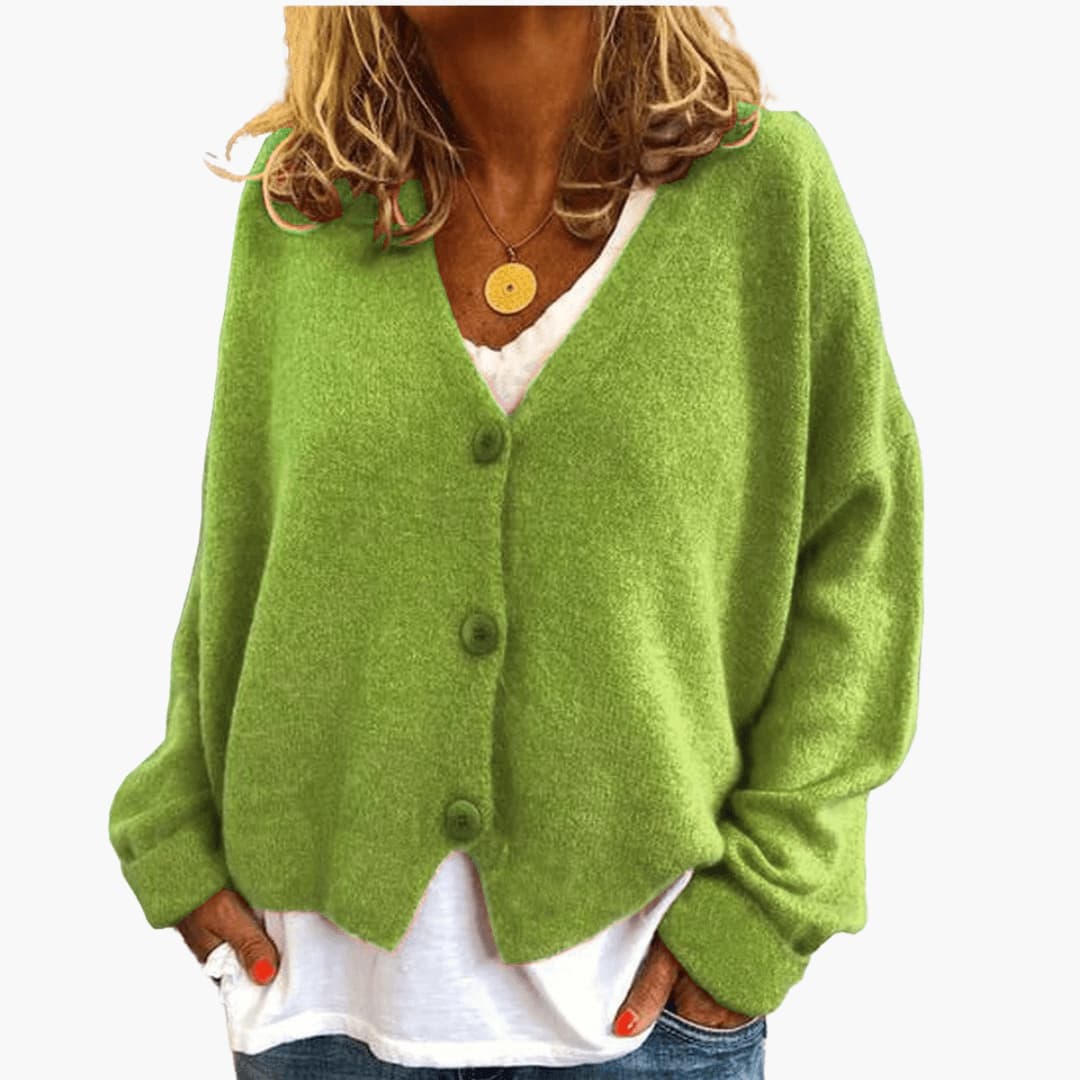 Sixtine - Dames gebreide cardigan met knopen in een casual zachte pasvorm
