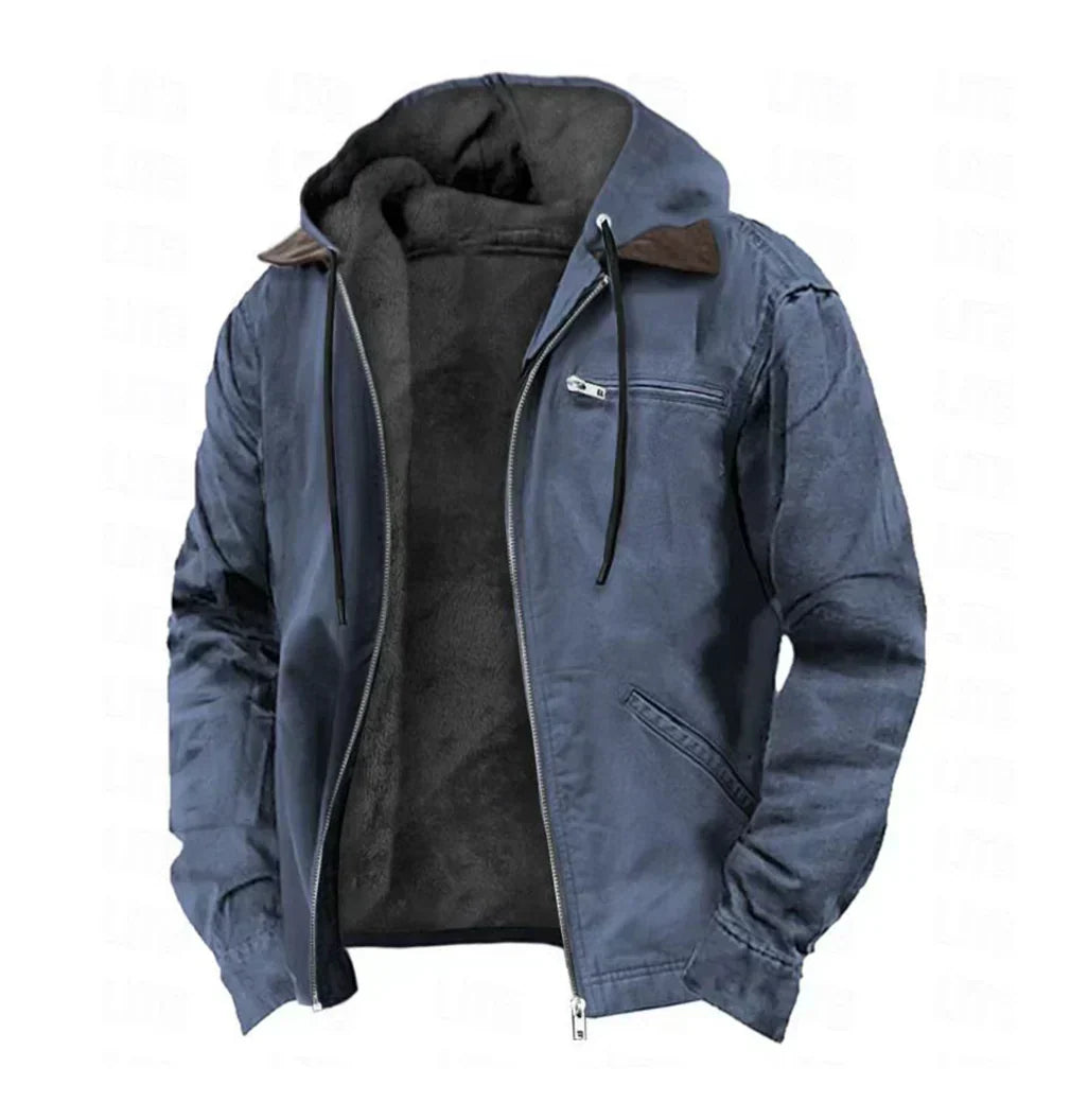 Georges - Heren hoodie met rits en warme voering en zakken