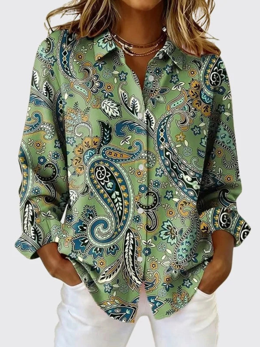 Bieke - Vrouwenblouse met paisleyprint en ruime snit