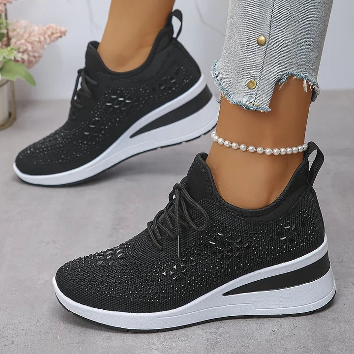 Esmeralda - Dames sneakers met comfortabele hak en ademend mesh