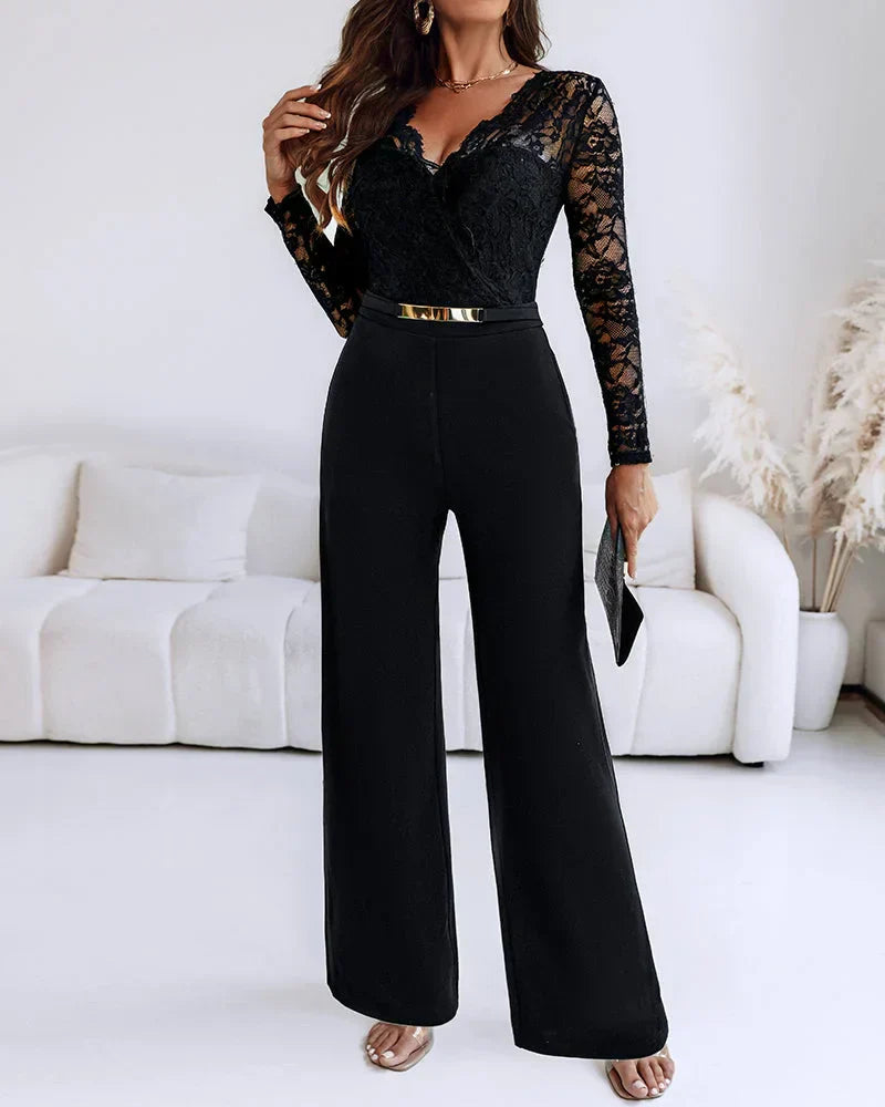 Prysavelle - Effen Jumpsuit met Lange Mouwen en Verborgene Rits
