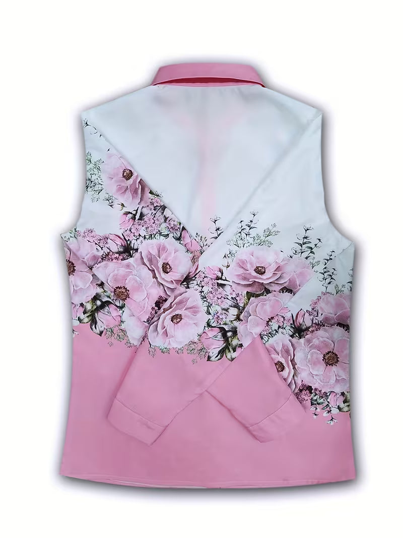 Daryelle - Elegante Bloemenblouse met Knopen