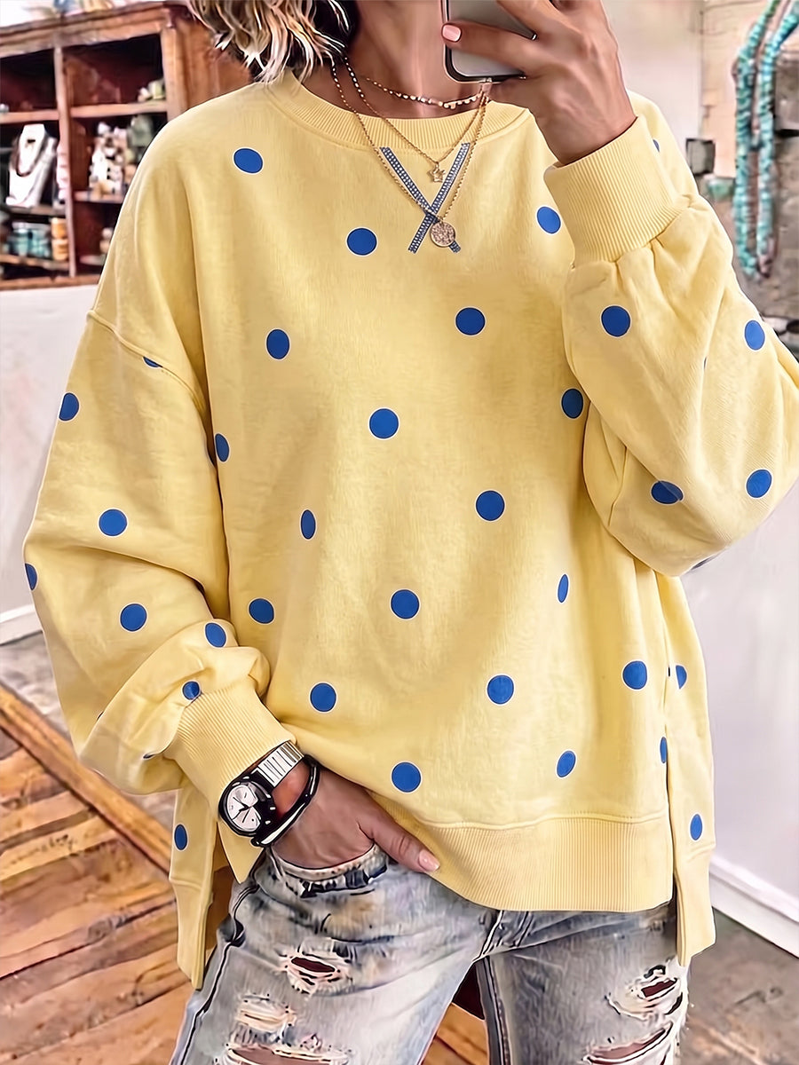 Laëtitia - Dames sweatshirt met stippen en een losse, casual pasvorm
