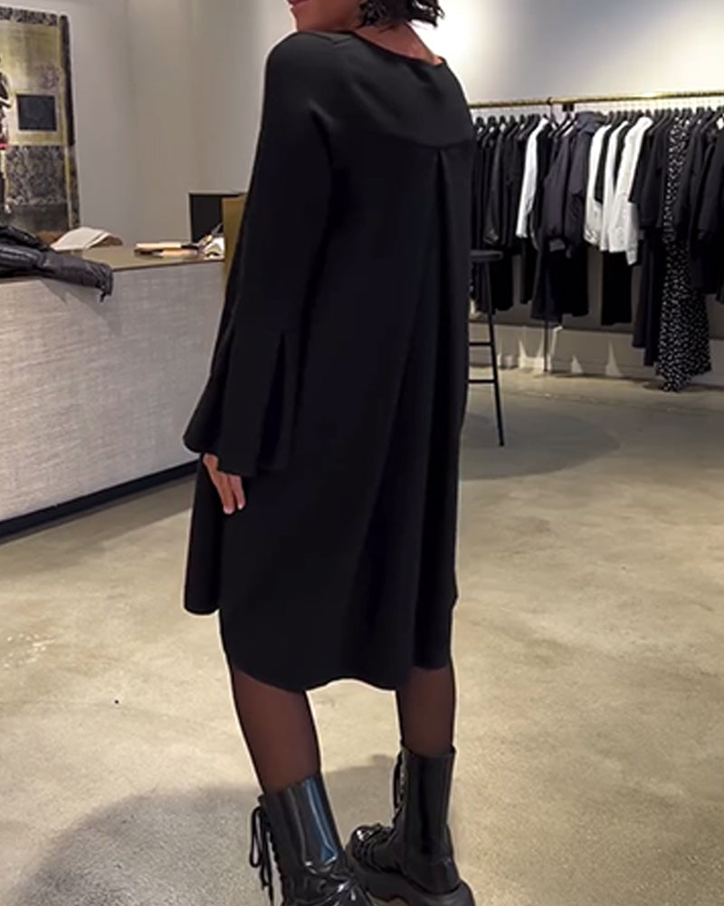 Jovalinne - Casual Jurk met Uitlopende Mouwen