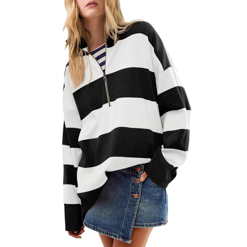Dorelisse - Oversized Trui met Hoge Hals en Halve Rits