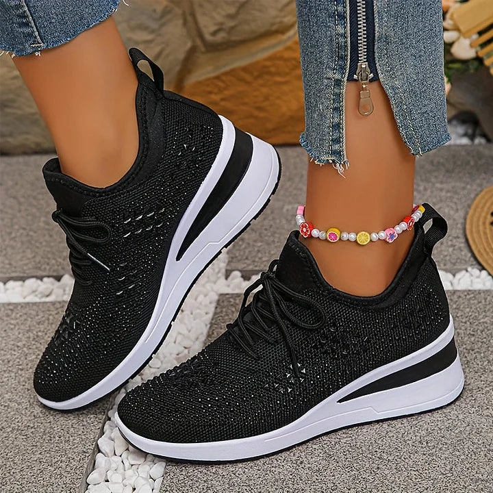Esmeralda - Dames sneakers met comfortabele hak en ademend mesh