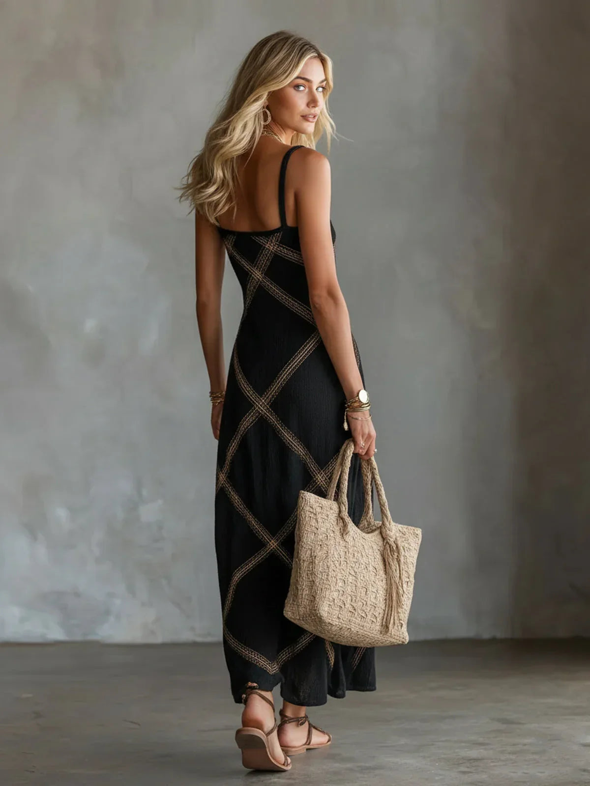Caelia - Lange bohemian jurk voor dames zonder mouwen