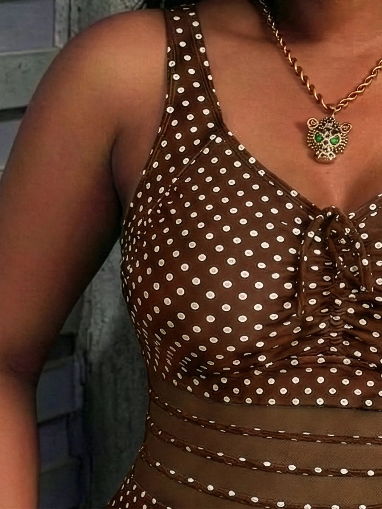 Irmelin - Retro stijl dames badpak met stippen