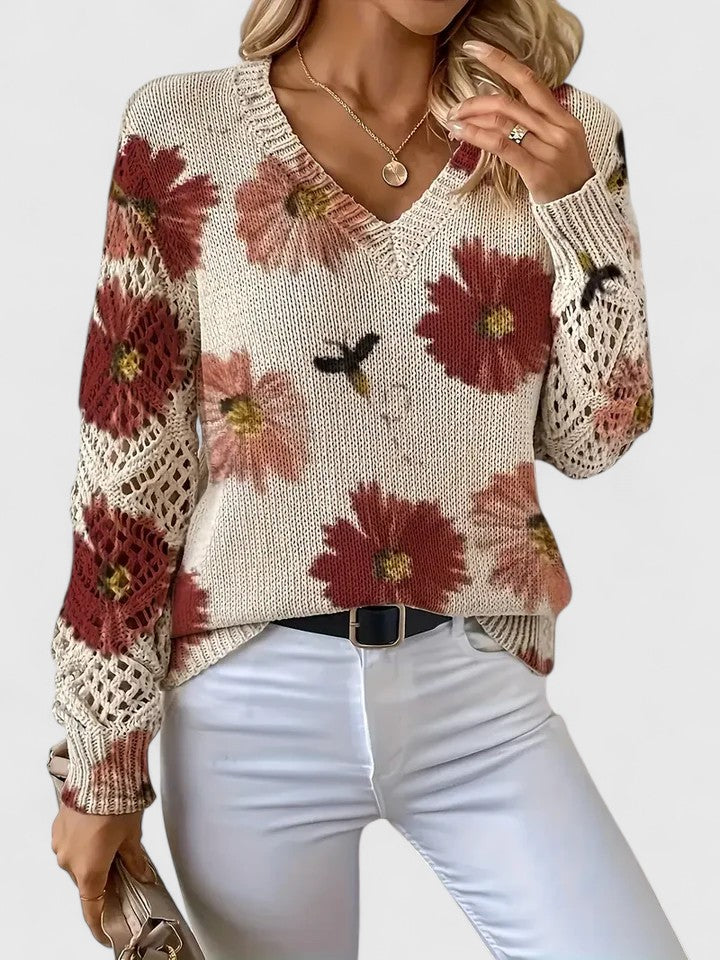 Marisavina - Pull Bloem Vintage Elegant