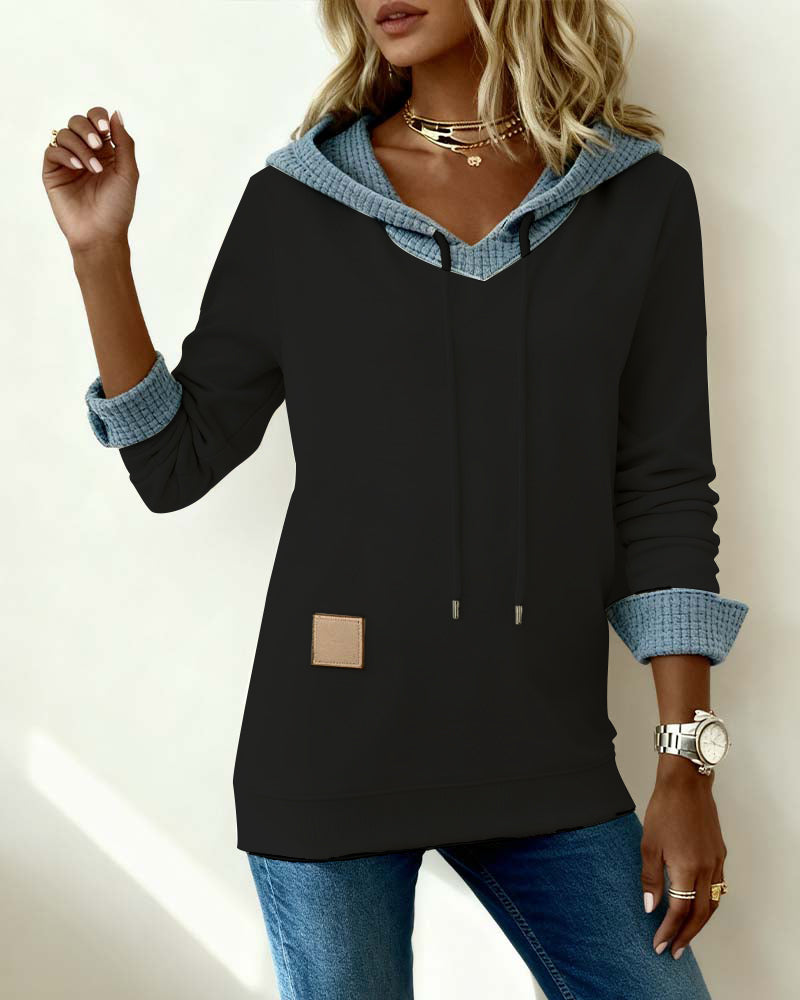 Lunessina - Casual Hoodie met Bijenraatpatroon