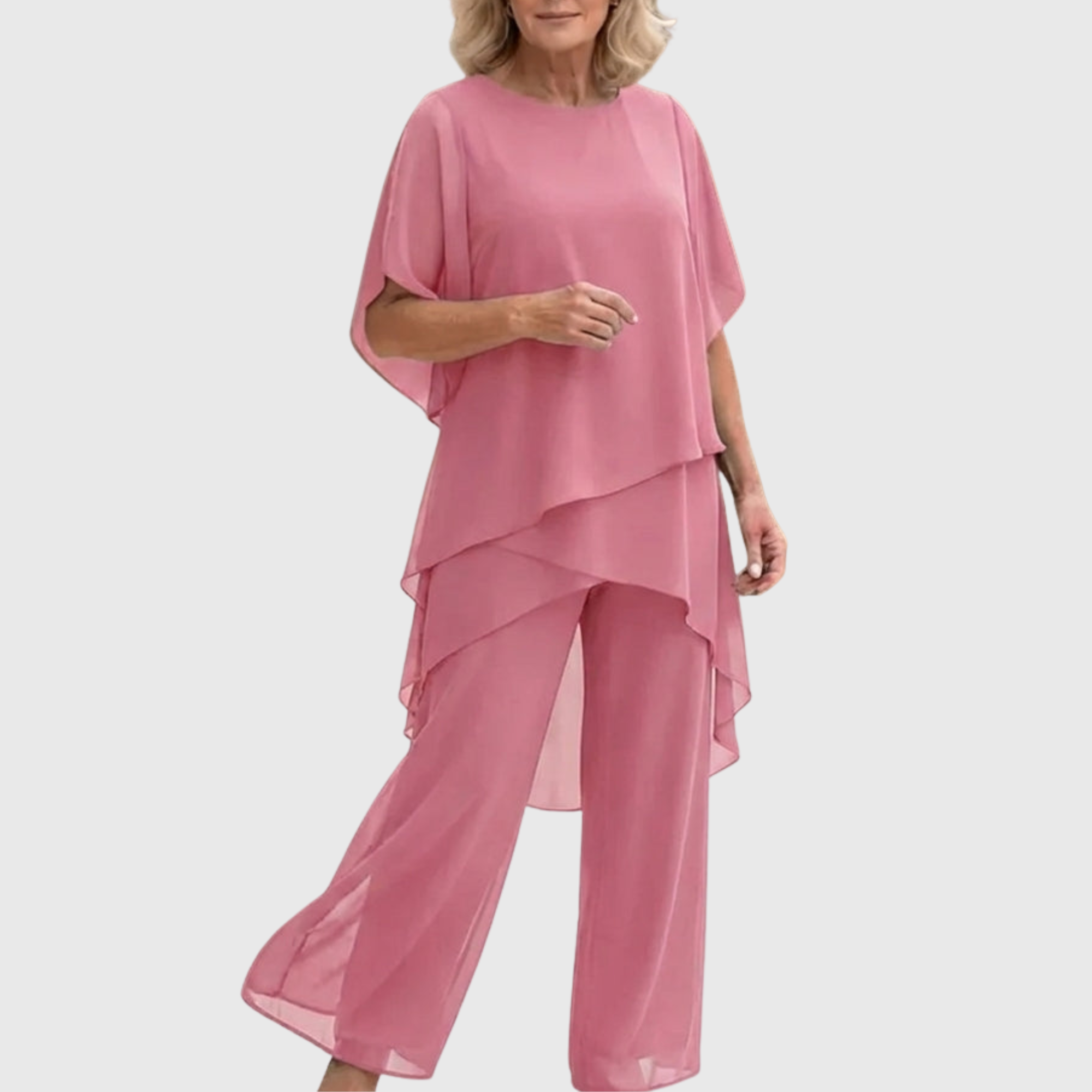 Fosira - Elegante Dames Set met Drapé Palazzo Broek