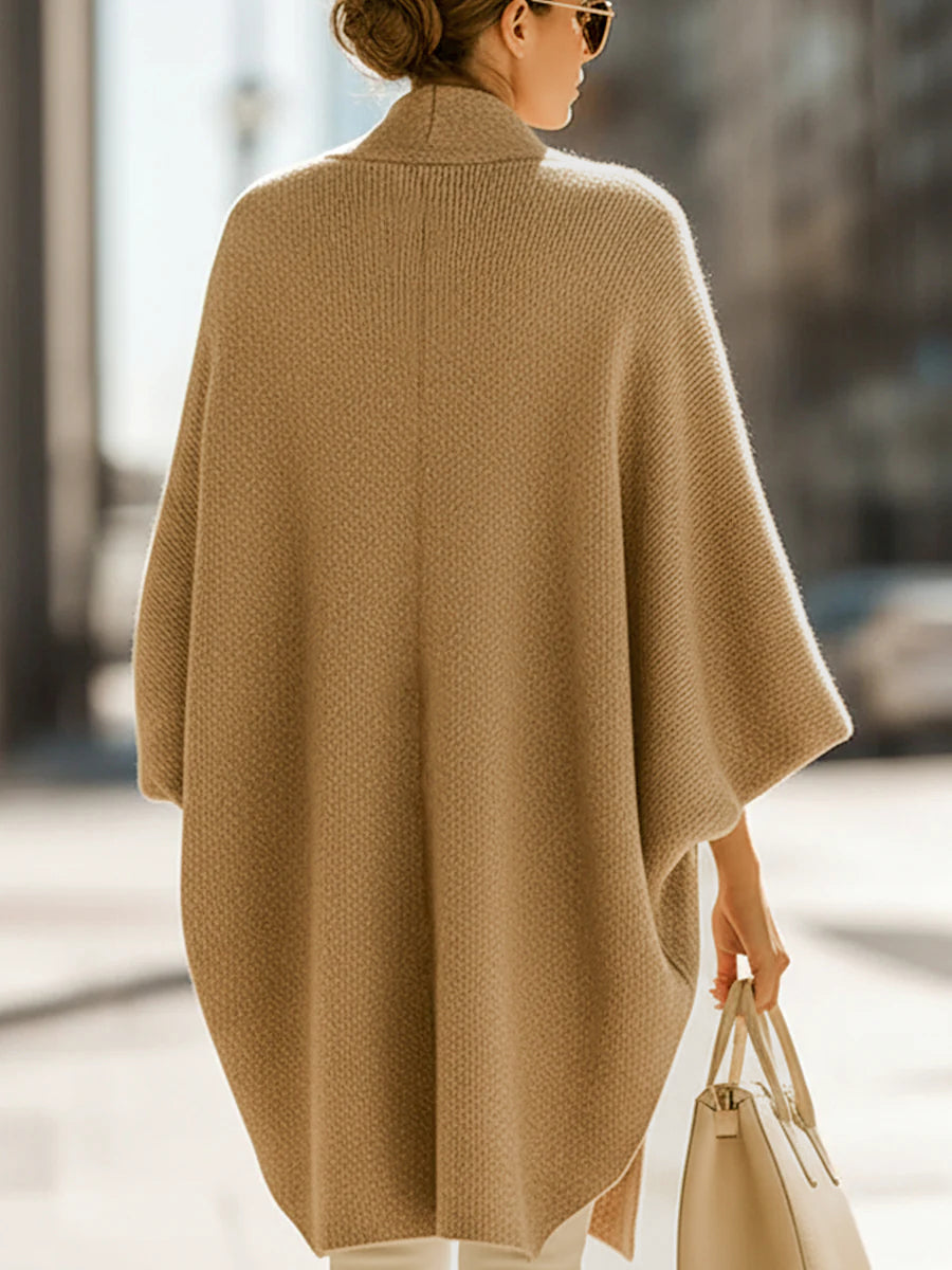 Queliralyne - Oversized Gebreide Cardigan Beige Zand