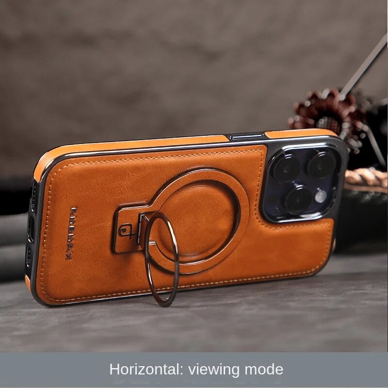 Jalira - Luxe lederen iPhone-hoesje met onzichtbare standaard