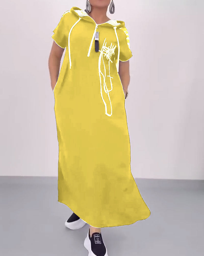 Ilana - Maxi Contrast Rits Jurk