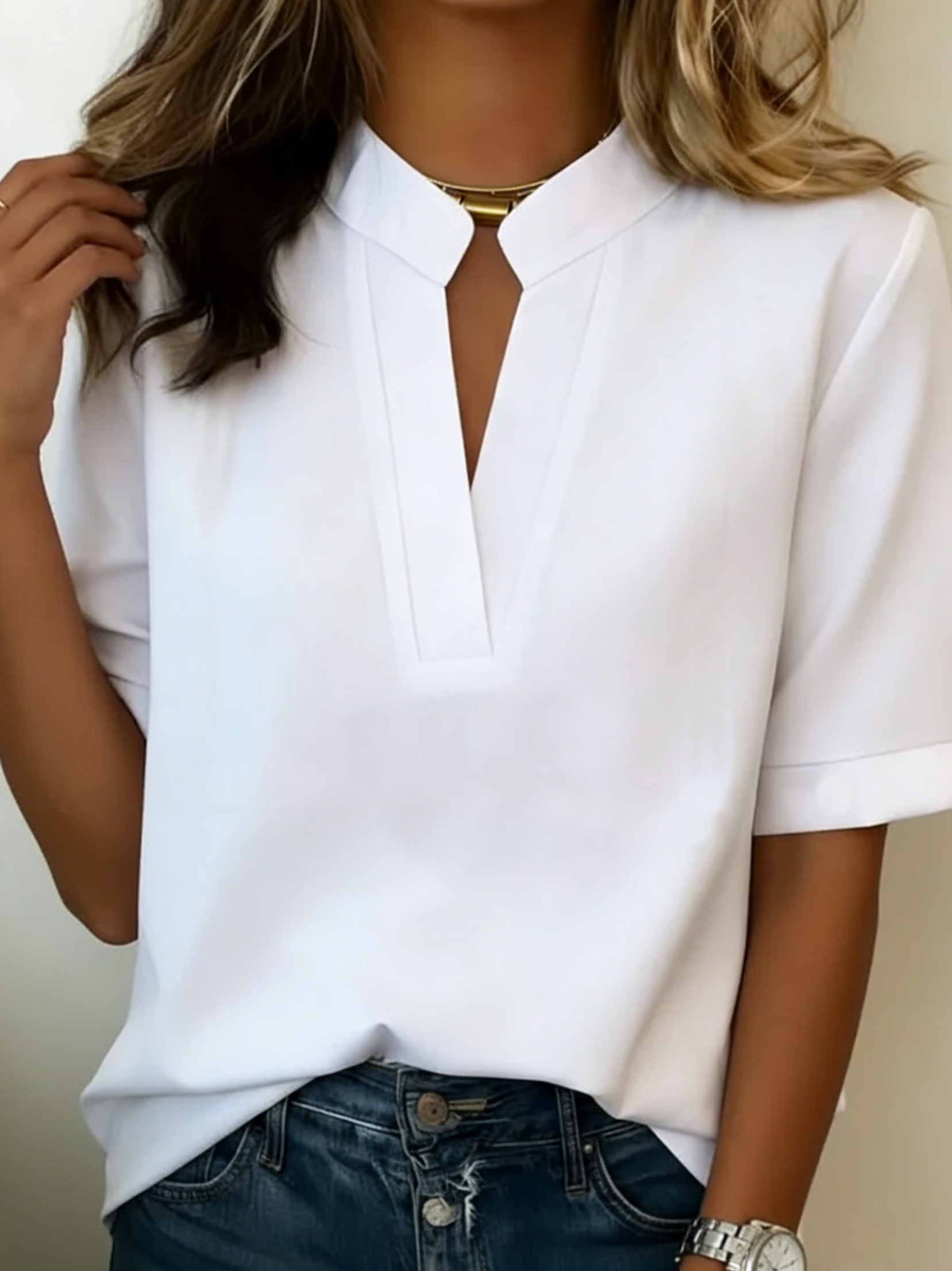 Pravine - Casual Blouse met V-hals voor Dames