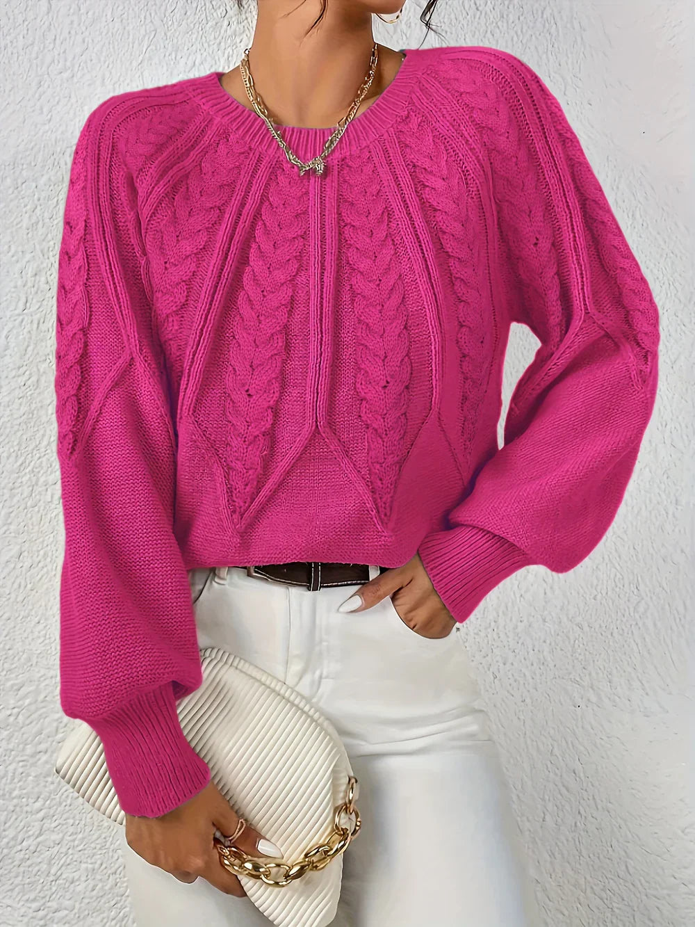 Cezanne - Dikke Pullover met Pofmouwen voor Dames