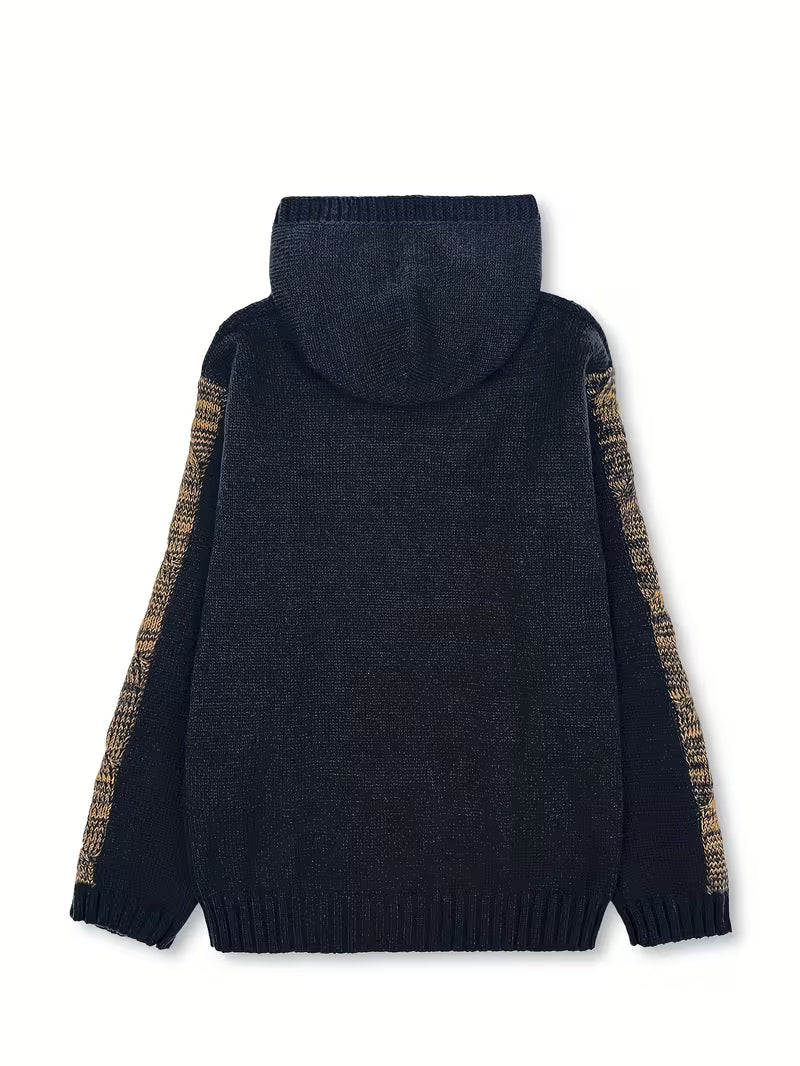 Helmira - Gebreide Hoodie met Vlechtpatroon