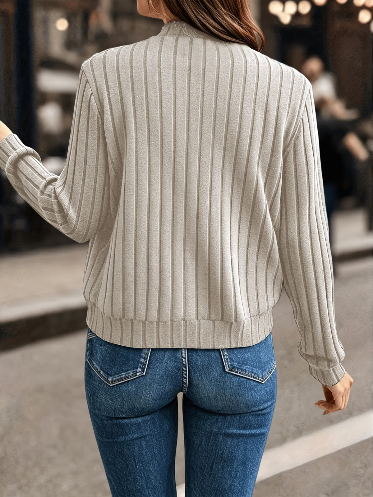 Coby - Dames ribgebreide vest met rits