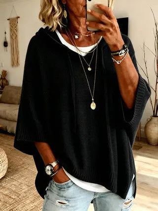 Vérène - Dames oversized hoodie van zachte brei