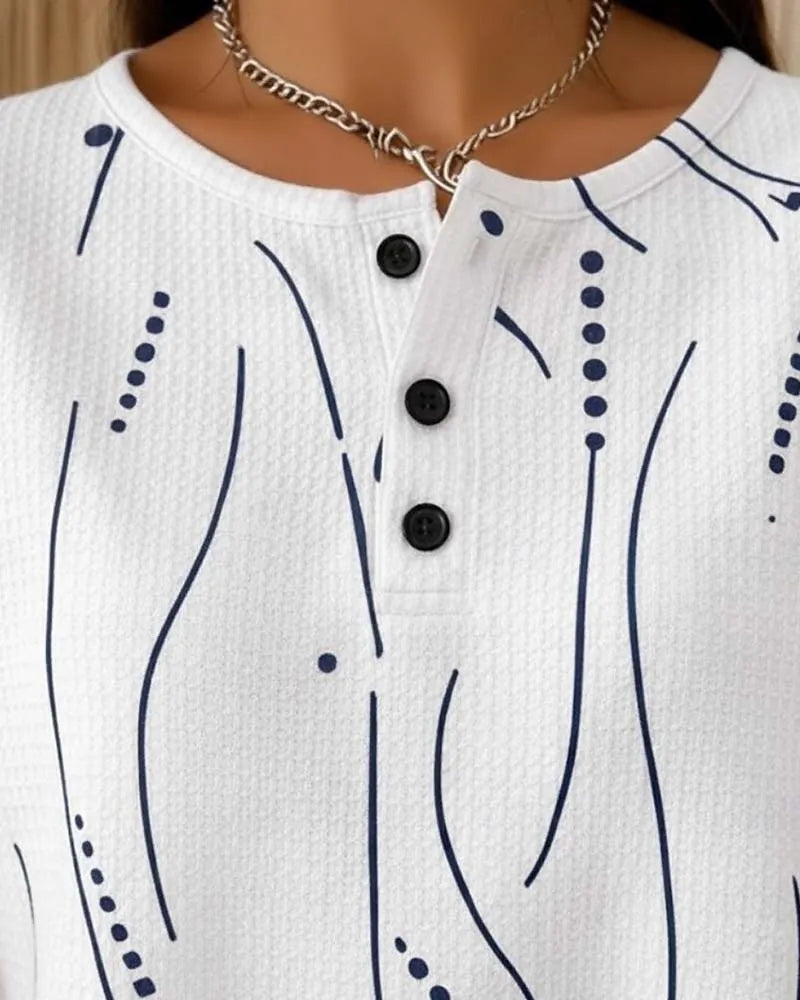 Zelynn - Dames T-shirt met korte mouwen en knopen