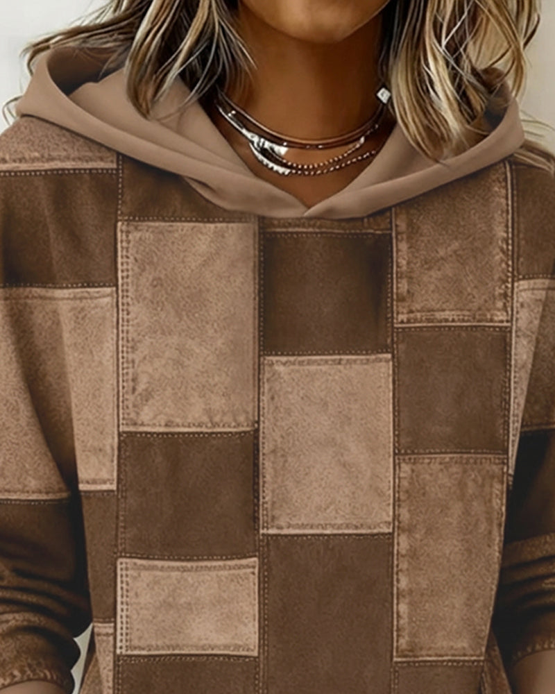 Gwenarissa - Moderne Denim Patchwork Hoodie