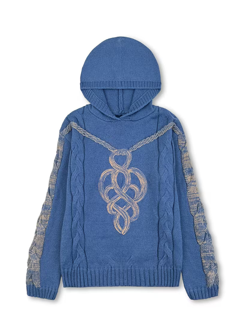 Helmira - Gebreide Hoodie met Vlechtpatroon