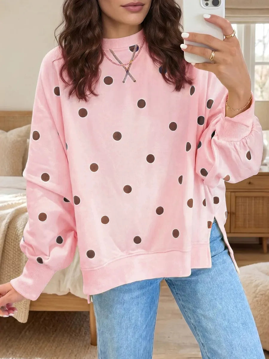 Laëtitia - Dames sweatshirt met stippen en een losse, casual pasvorm