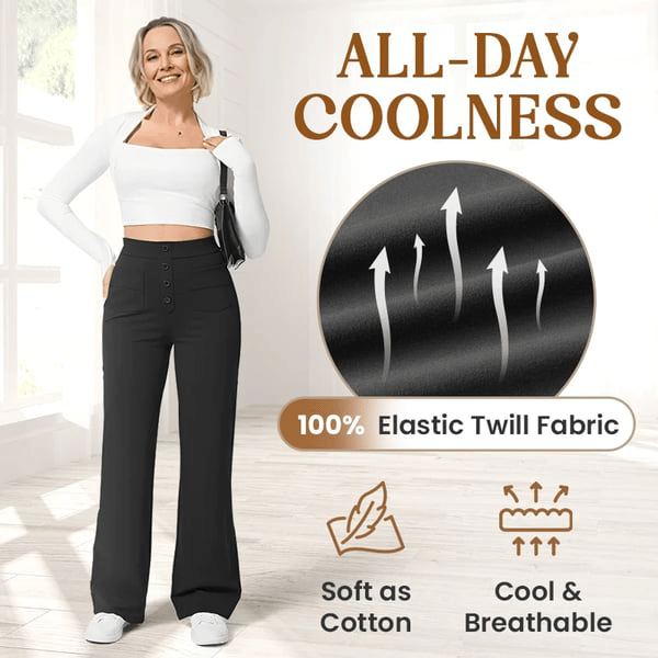 Nara - Hoge stretch - rechte broek met hoge taille