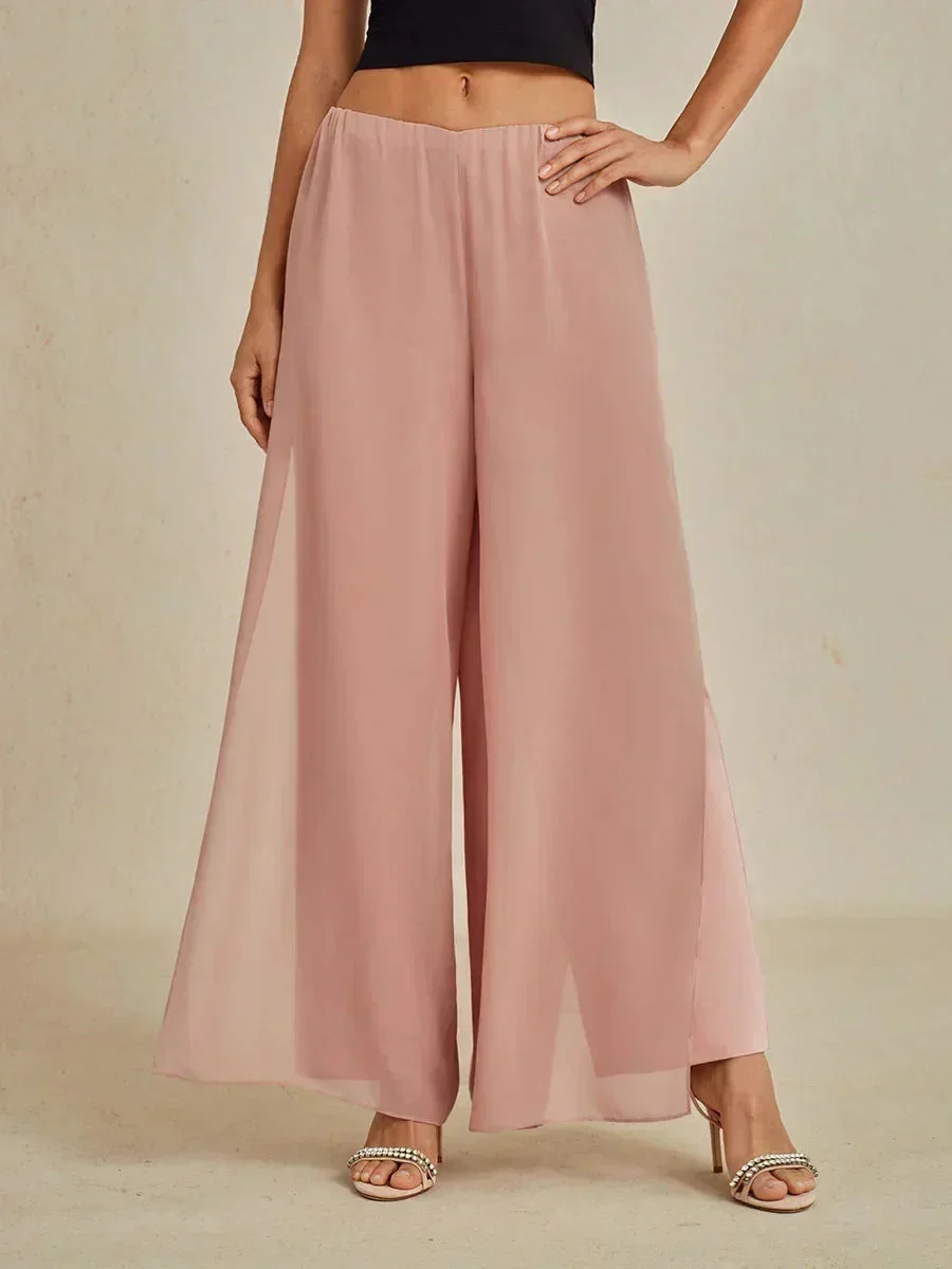 Marilivra - Rechte Broek met Chiffon Split
