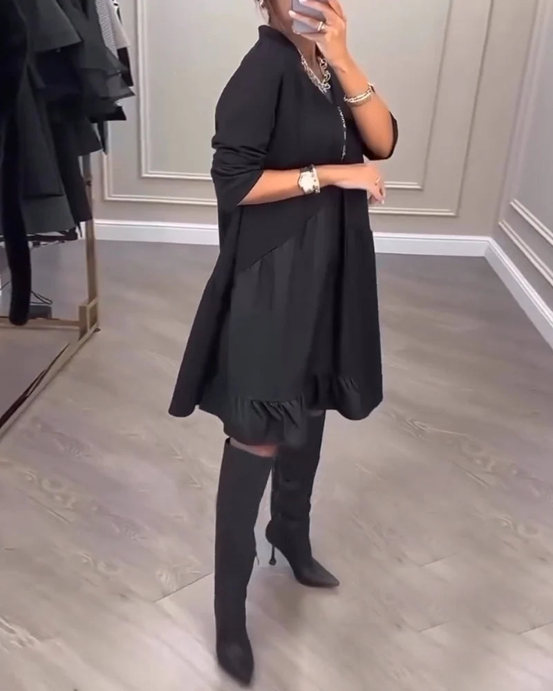Jovianne - Elegante Vrouwenjurk met V-hals