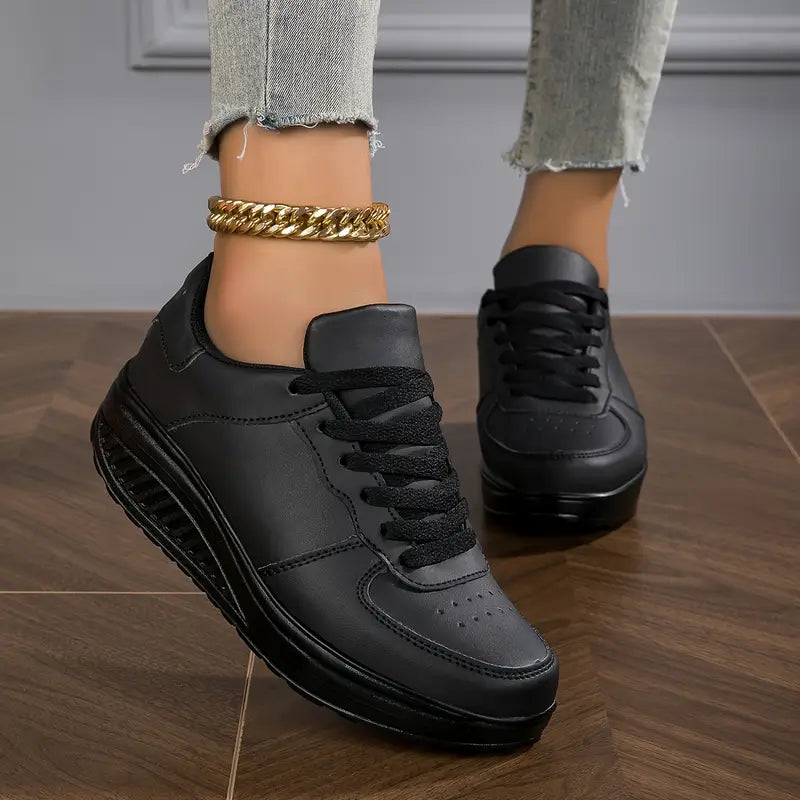Brelina - Dames sneakers met plateauzool en veters van synthetisch leer voor dagelijks comfort