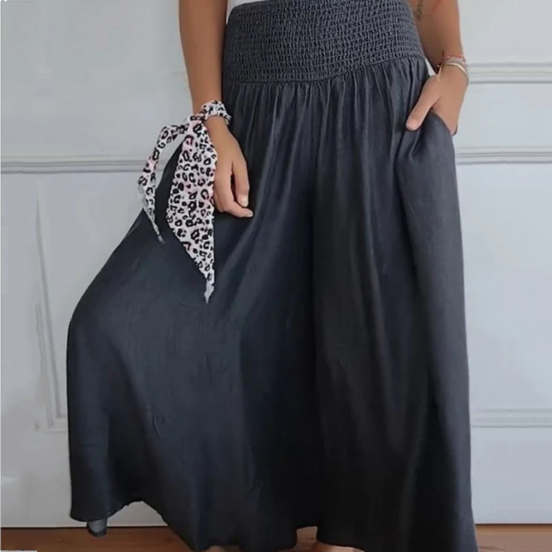 Pravina - Damesjeans met hoge taille en wijde pijpen