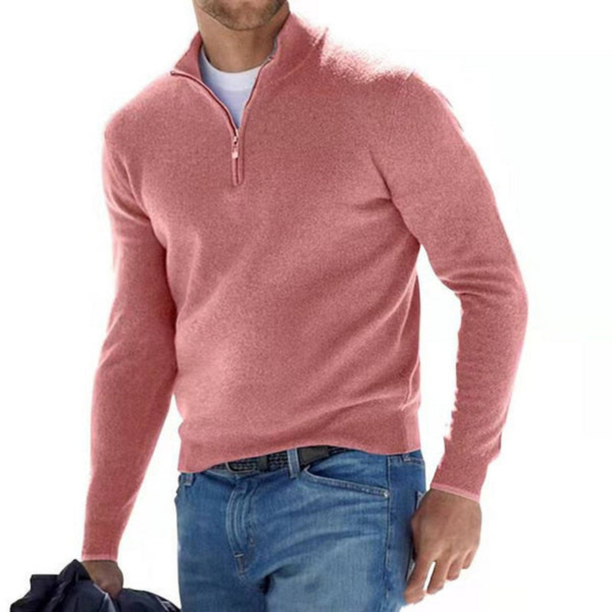 Ford - Merino V-hals trui met rits