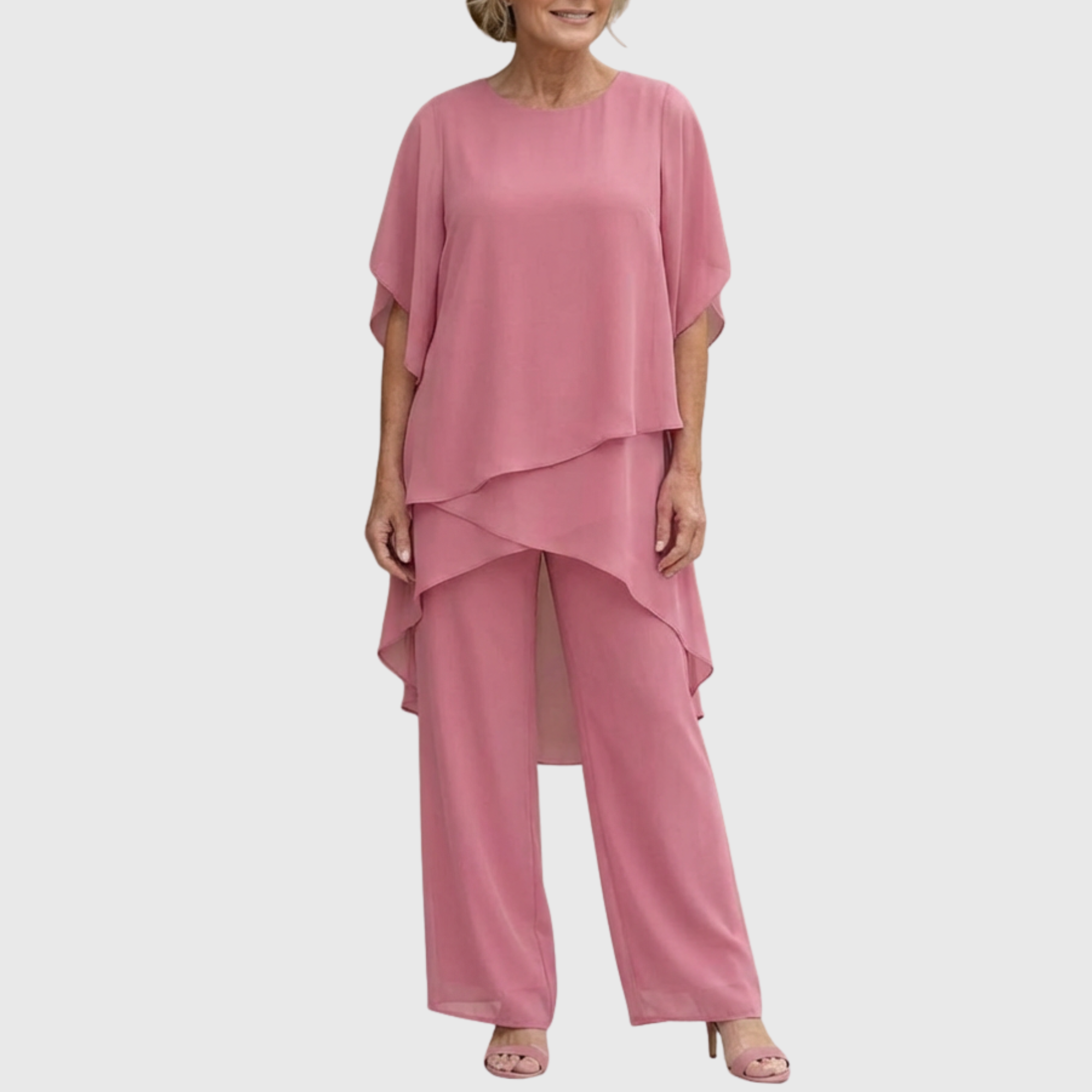 Fosira - Elegante Dames Set met Drapé Palazzo Broek