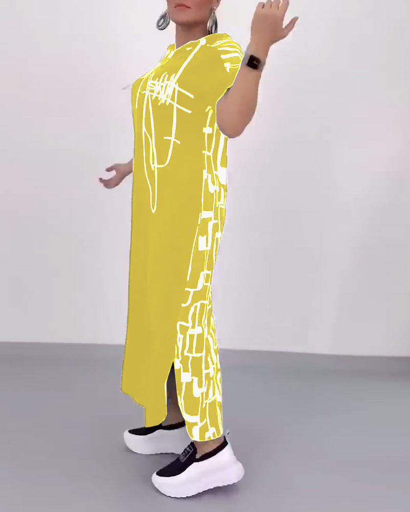 Ilana - Maxi Contrast Rits Jurk