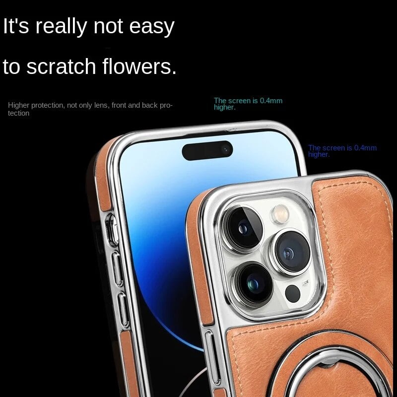 Jalira - Luxe lederen iPhone-hoesje met onzichtbare standaard