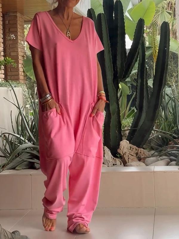 Zaria - Elegante jumpsuit met V-hals: een eenvoudige, verfijnde en veelzijdige stijl