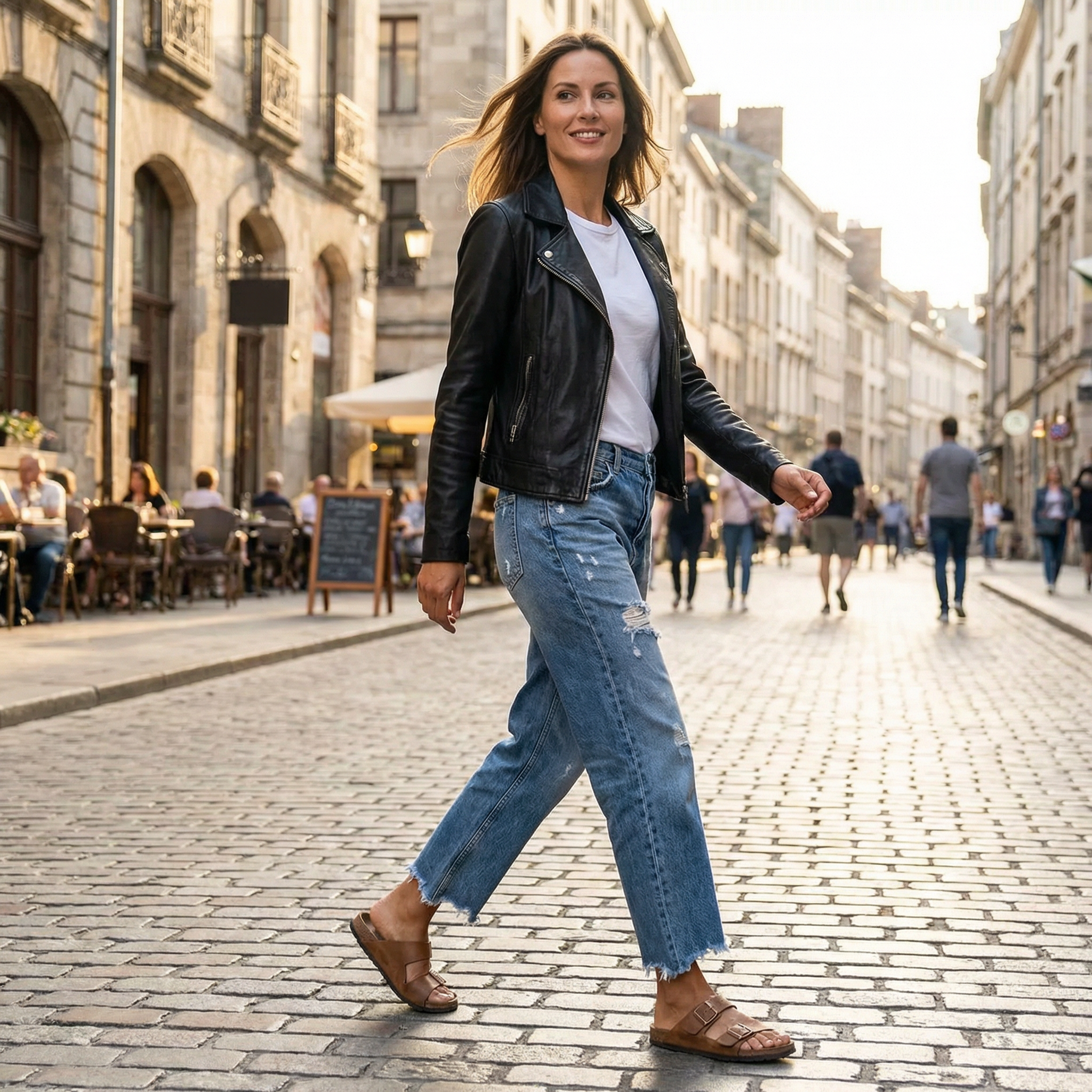 Cazira - Dames Jeans Rechstreeks Cropped Denim Moderne Comfort