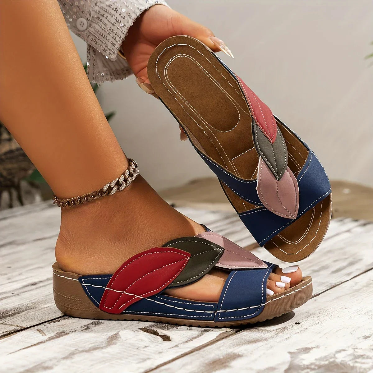 Deliora - Instapsandalen met orthopedisch comfort