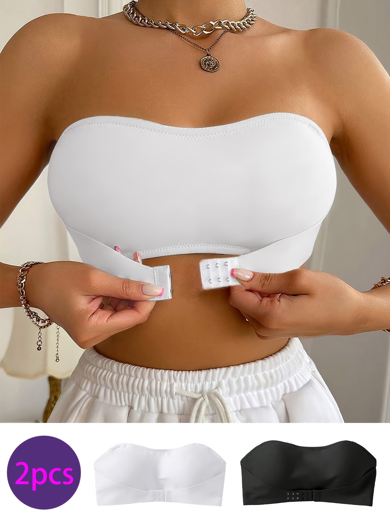 Saphira - 2-delige Bandeau BH-set zonder pads
