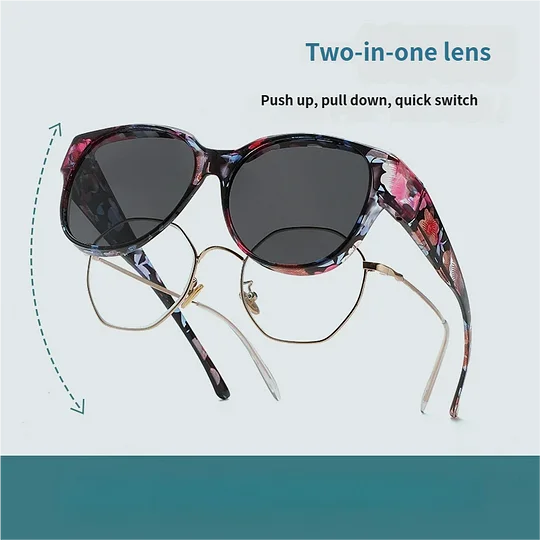 Dovrya - Zonnebril voor dames met cat eye gepolariseerd UV400, chique stijl