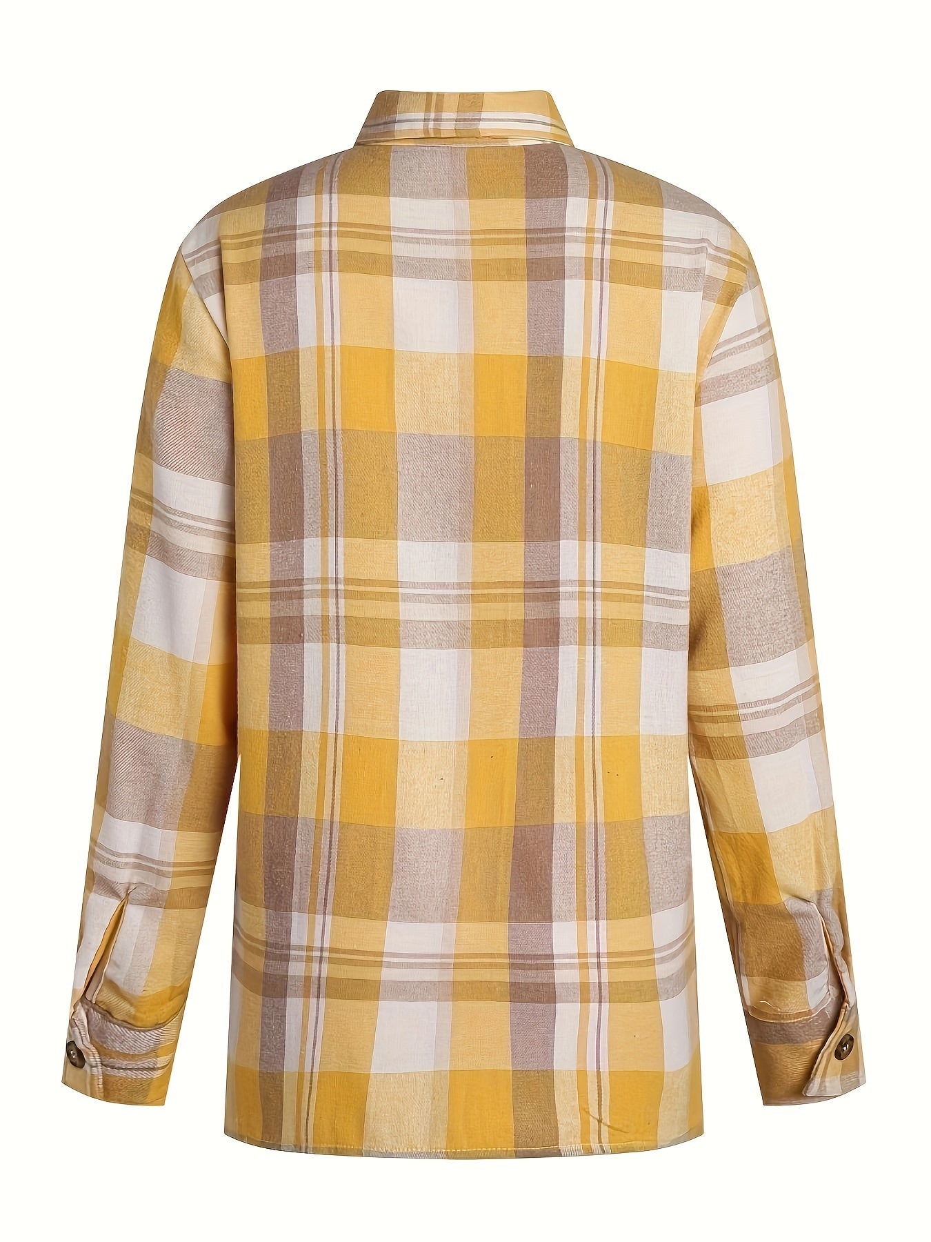 Falina - Vrouwenblouse met ruitjes, knopen en zakken
