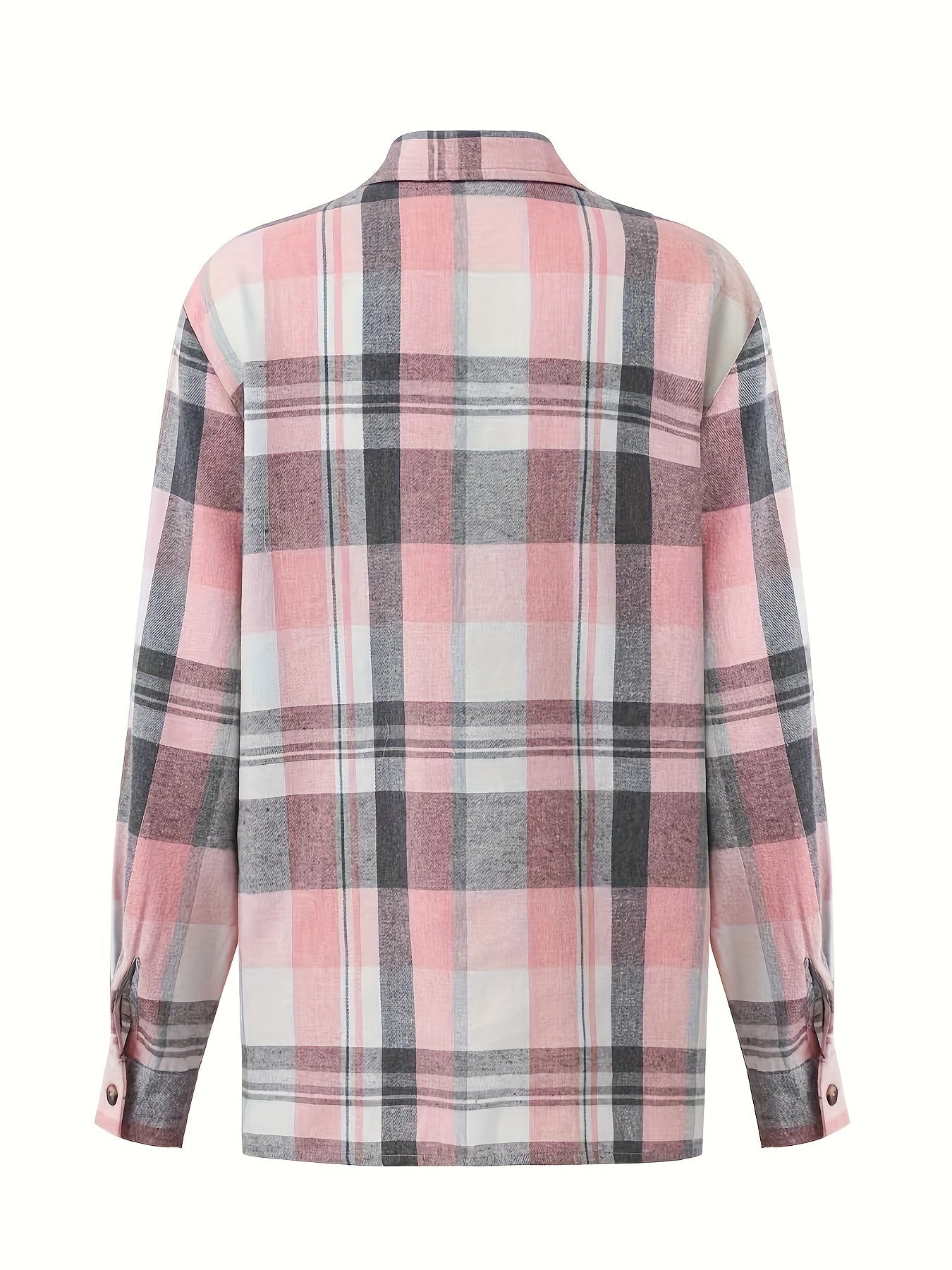 Falina - Vrouwenblouse met ruitjes, knopen en zakken