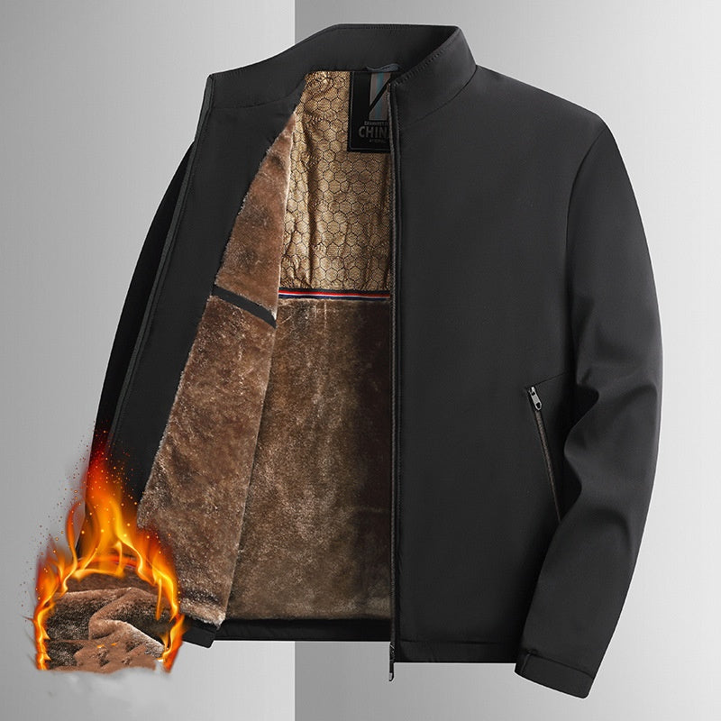 Jacob - Heren warme zip-up jas met beschermende hoge kraag